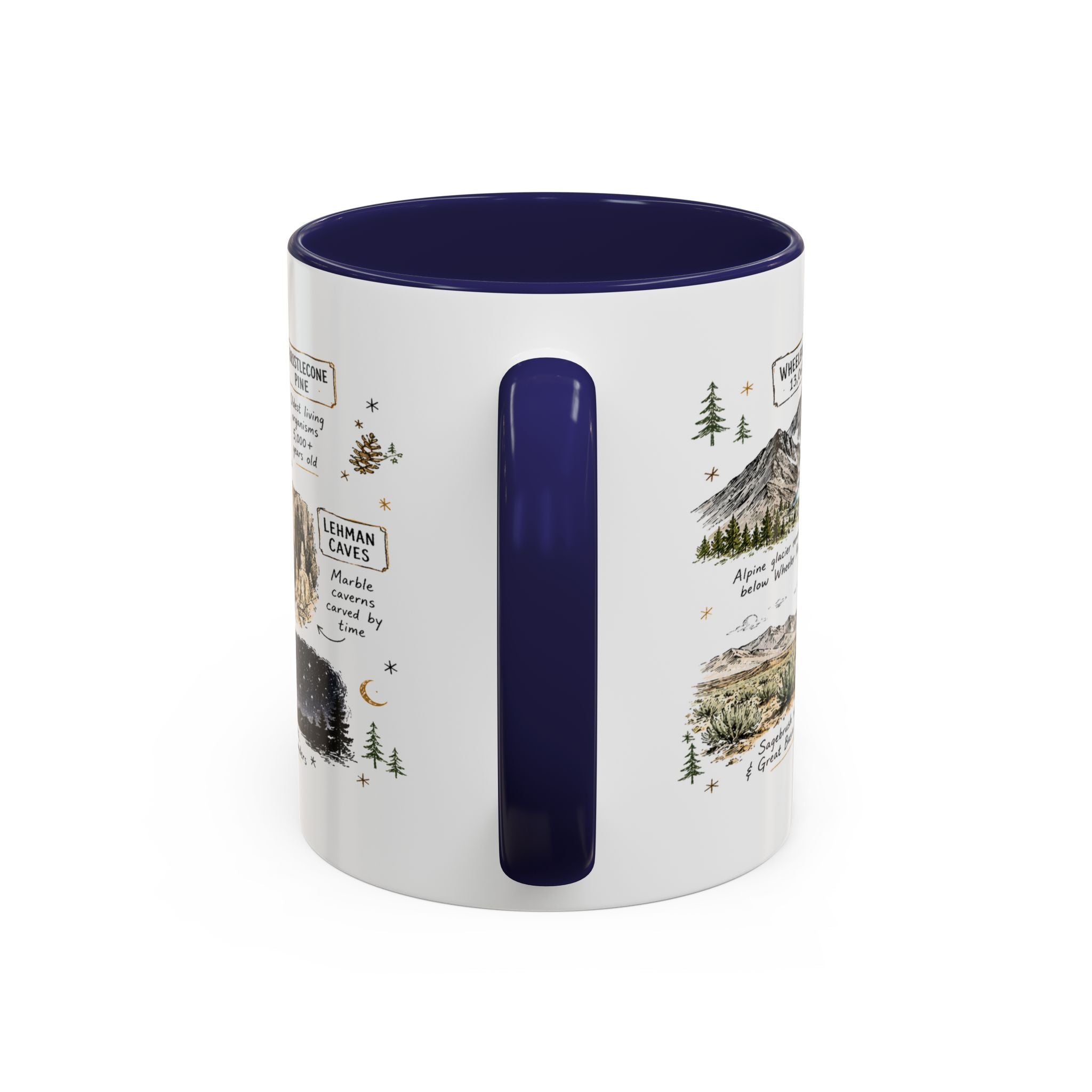 Great Basin National Park Coffee Mug | Nevada Desert Stargazing Hiking Gift | Accent Color Ceramic 11oz 15oz