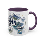 Norwegian Fjords Coffee Mug | Travel Destination Souvenir Gift | Accent Color Ceramic 11oz 15oz