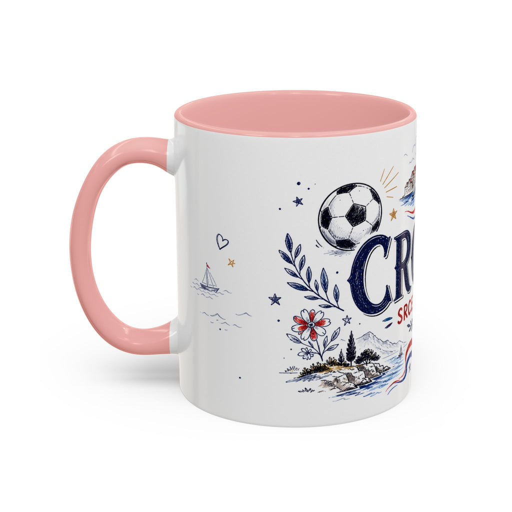 Croatia Soccer Coffee Mug | World Cup Fan Gift | Accent Color Ceramic 11oz 15oz Match Day Cup
