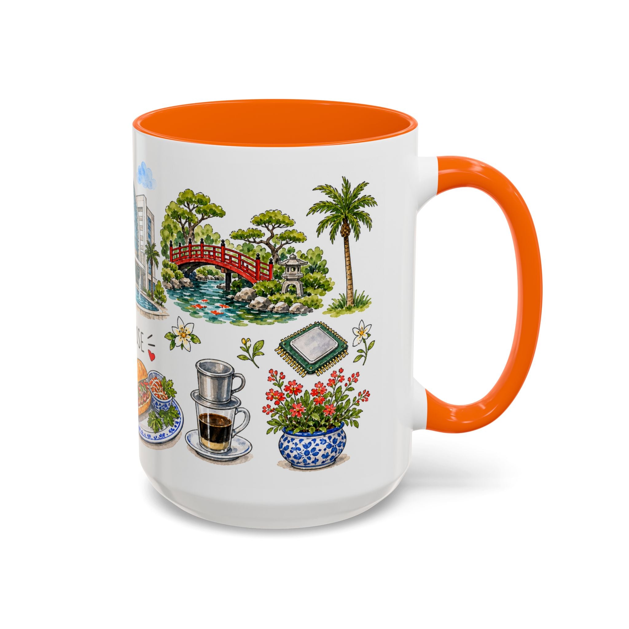 San Jose Illustrated Travel Mug | City Souvenir Accent Coffee Mug | 11oz 15oz Ceramic Cup