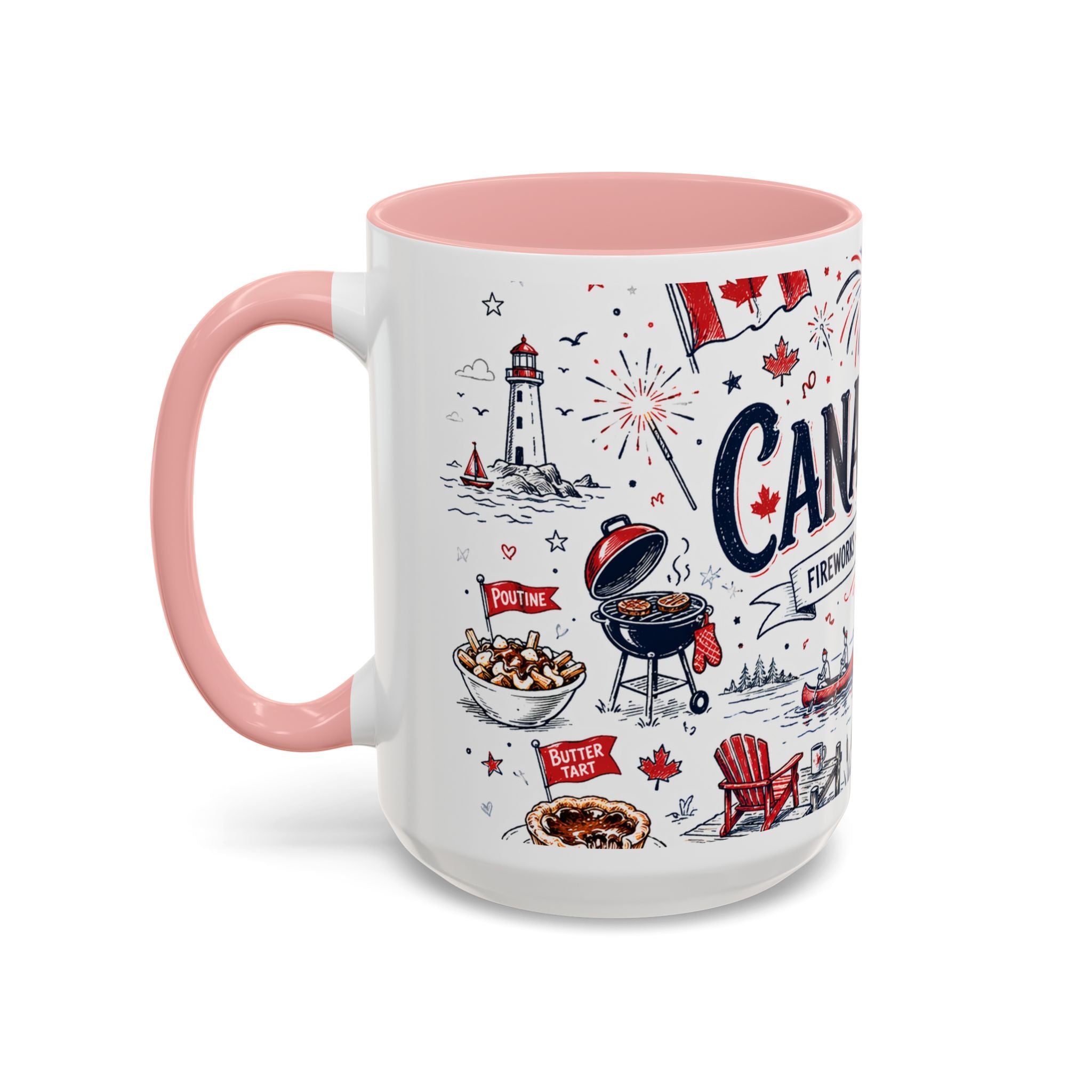 Canada Day Coffee Mug | Canadian Pride Gift | Accent Color Ceramic 11oz 15oz