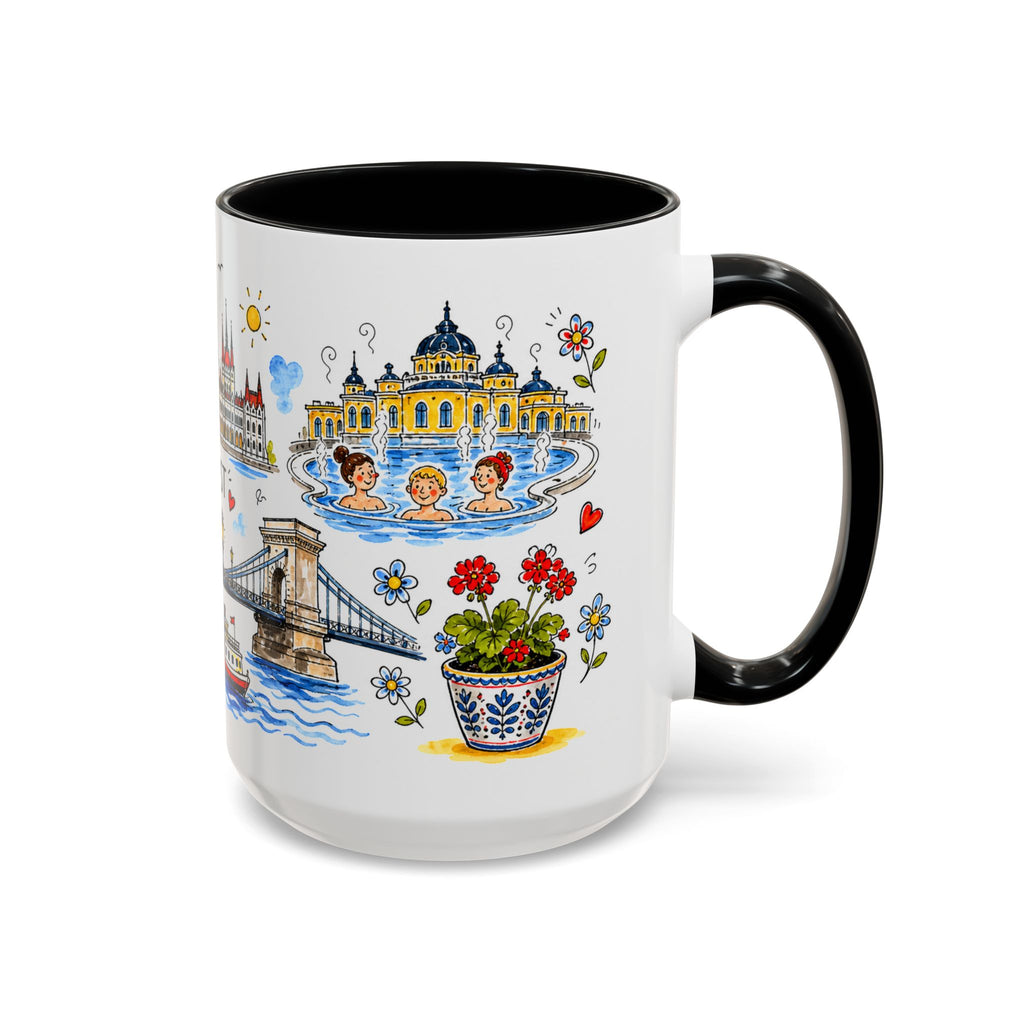 Budapest Travel Mug | European City Souvenir Accent Coffee Mug | 11oz 15oz Ceramic Cup