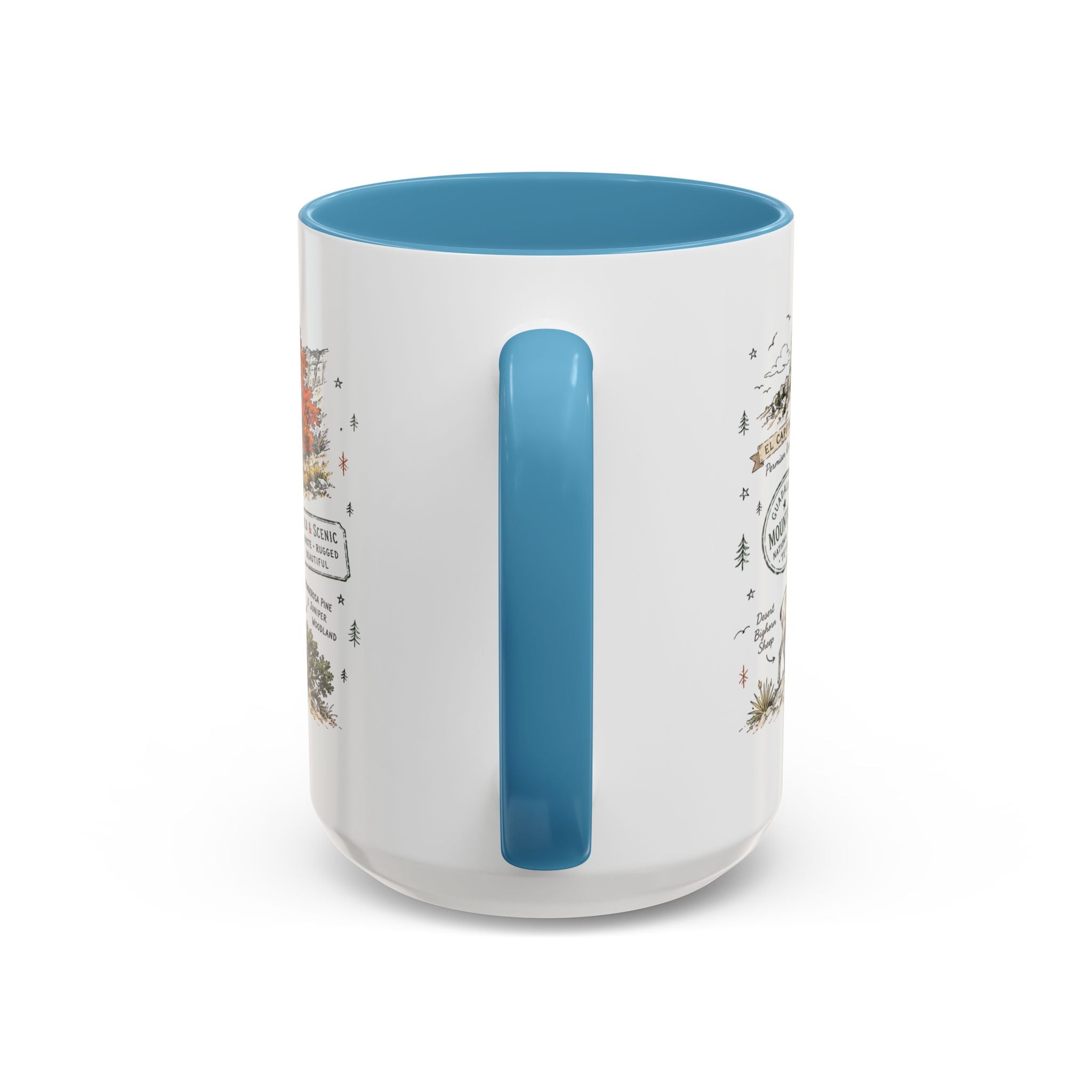 Guadalupe Mountains National Park Coffee Mug | Texas Desert Peaks Hiking Gift | Accent Color Ceramic 11oz 15oz