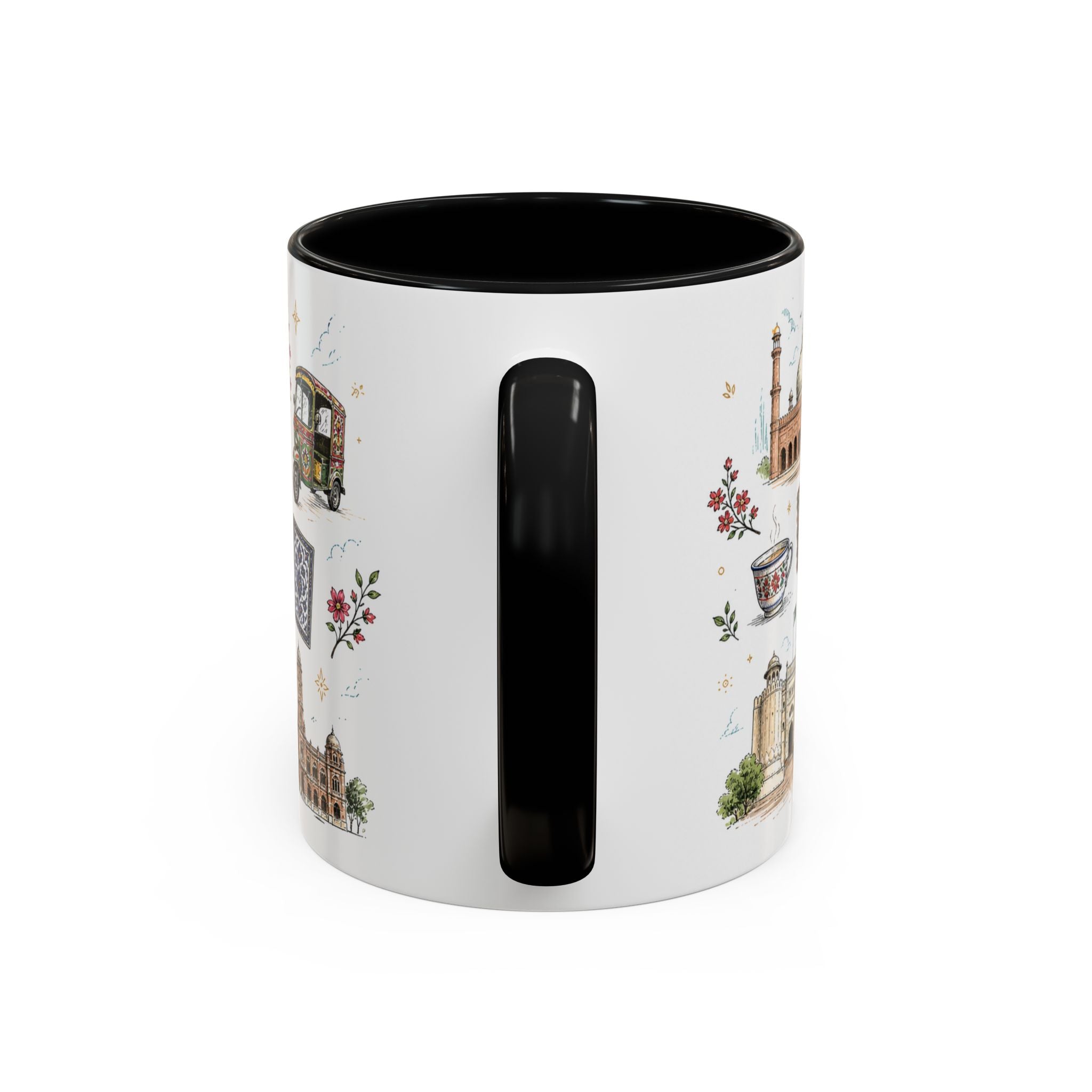 Lahore Coffee Mug | Pakistan Souvenir Travel Gift | Accent Color Ceramic 11oz 15oz