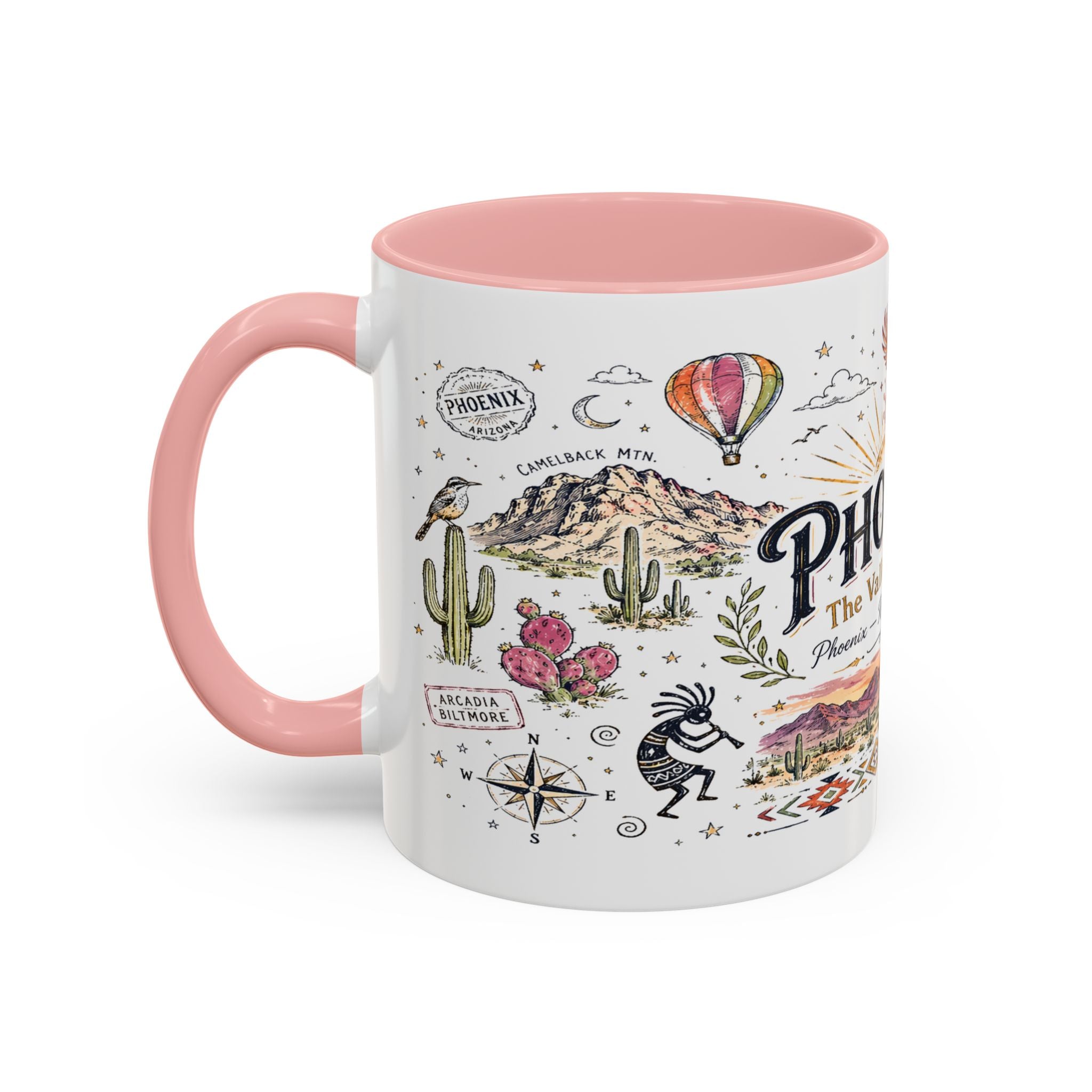 Phoenix Coffee Mug | Arizona Souvenir City Gift | Accent Color Ceramic 11oz 15oz