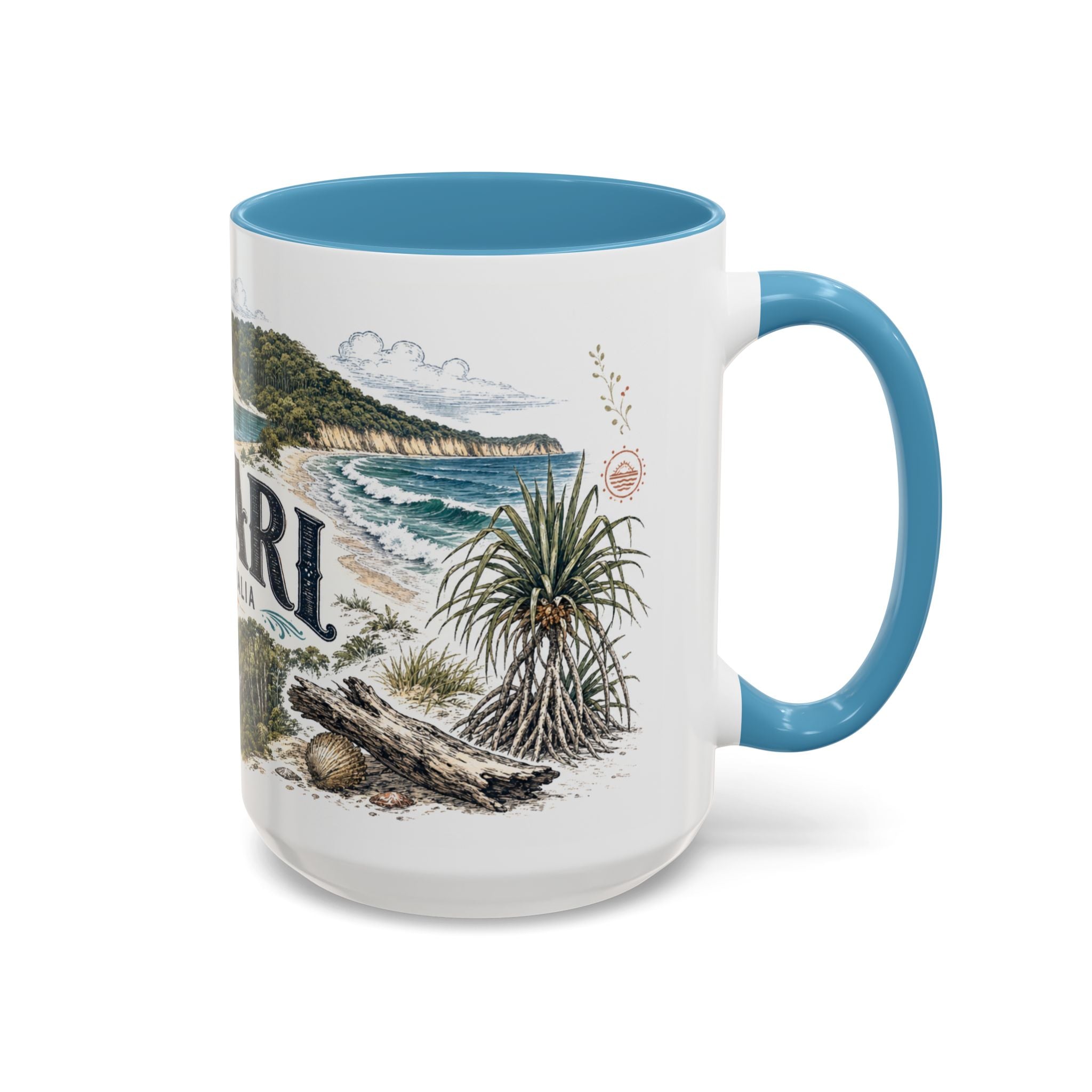 K'gari Mug, Australia Travel Souvenir, Bucket List Gift, Accent Ceramic Coffee Mug 11oz 15oz