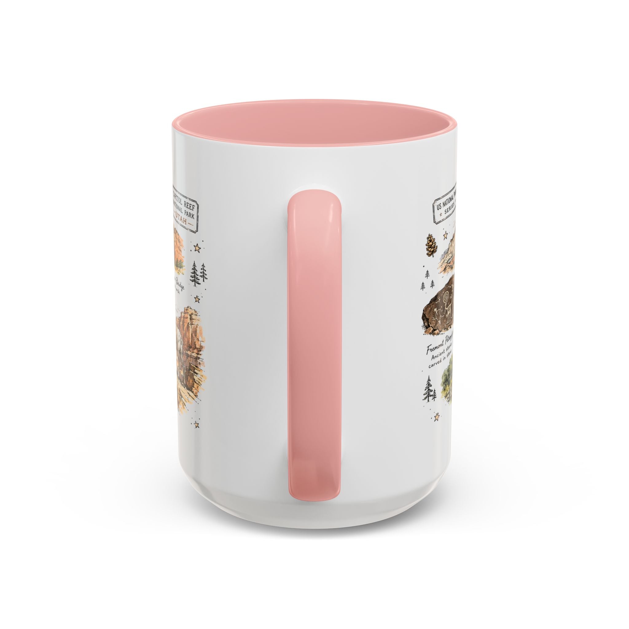 Capitol Reef National Park Coffee Mug | Utah Sandstone Canyon Hiking Gift | Accent Color Ceramic 11oz 15oz