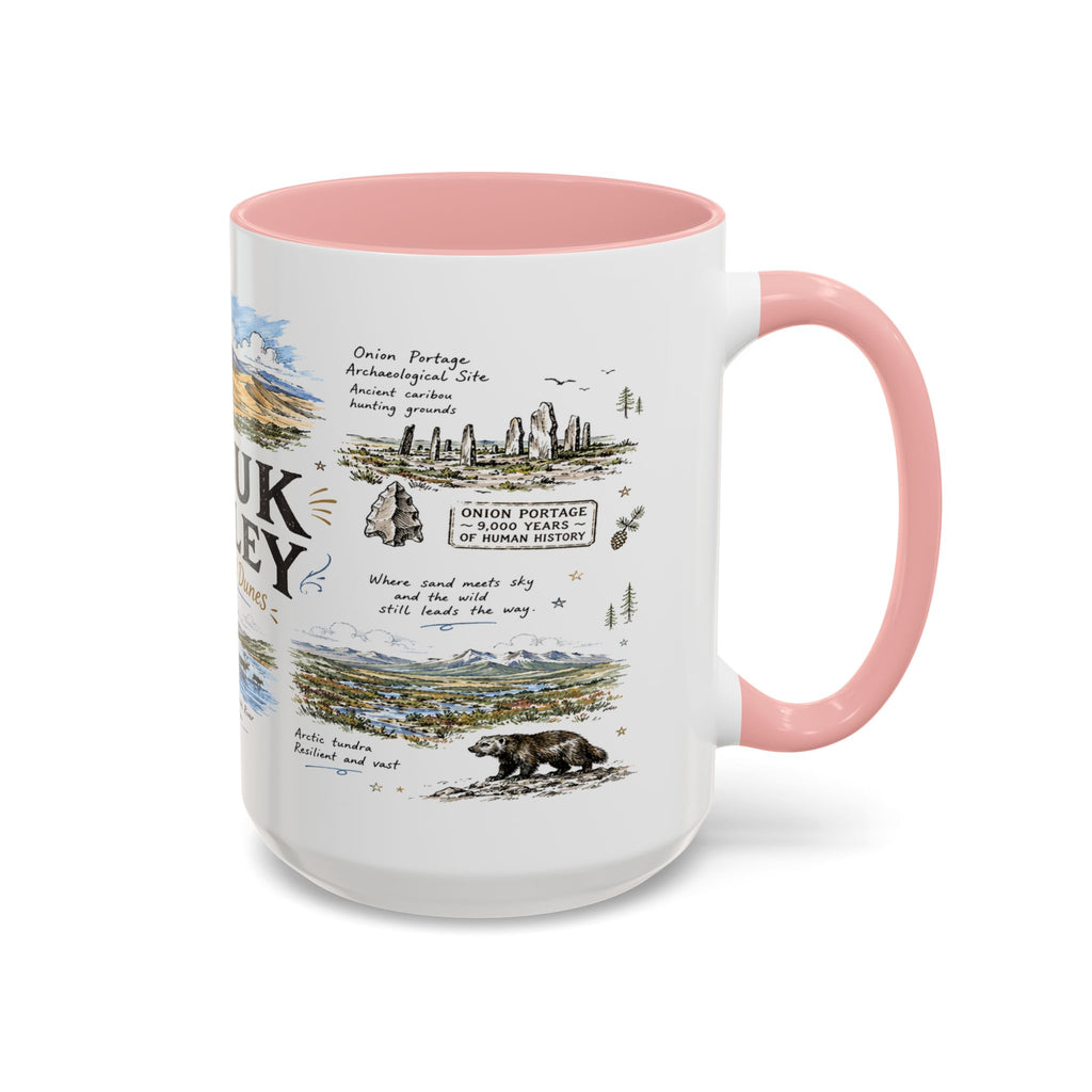 Kobuk Valley National Park Coffee Mug | Alaska Arctic Sand Dunes Gift | Accent Color Ceramic 11oz 15oz
