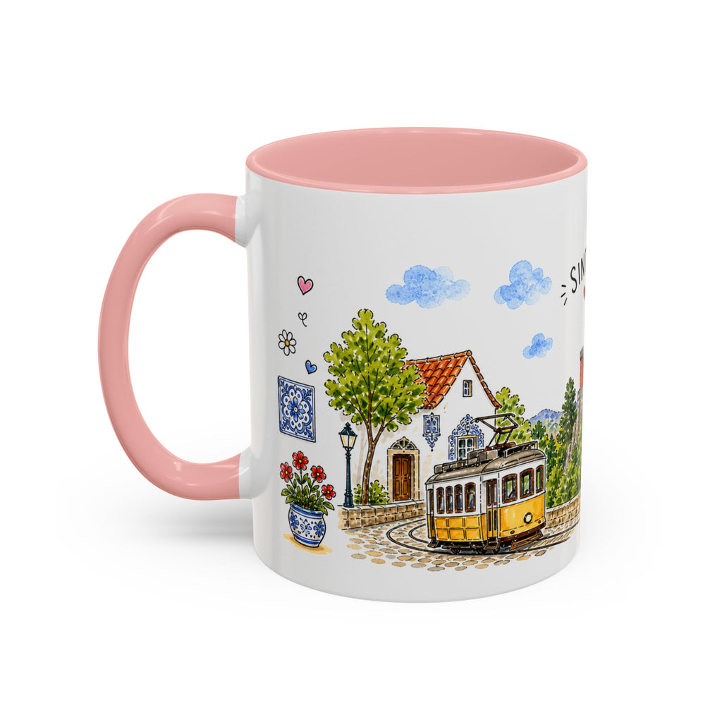 Sintra Illustrated Travel Mug | Portugal Souvenir Accent Coffee Mug | 11oz 15oz Ceramic Cup