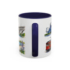 Cleveland Illustrated Travel Mug | City Souvenir Accent Coffee Mug | 11oz 15oz Ceramic Cup