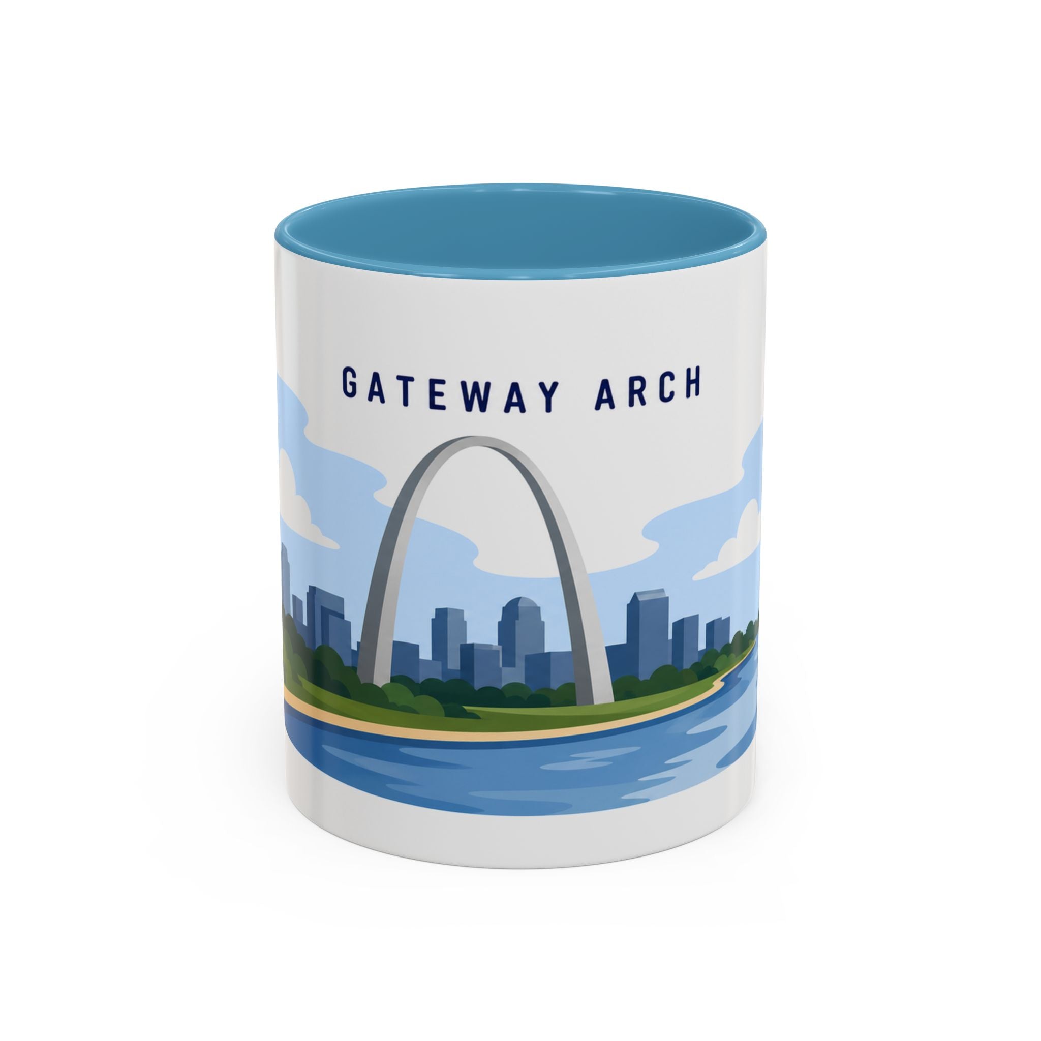 Gateway Arch National Park Coffee Mug | Solid Color Block Park Souvenir | 11oz 15oz Accent Mug
