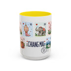 Chiang Mai Coffee Mug | Postage Stamp Collage Mug | Travel Souvenir Accent Cup 11oz 15oz