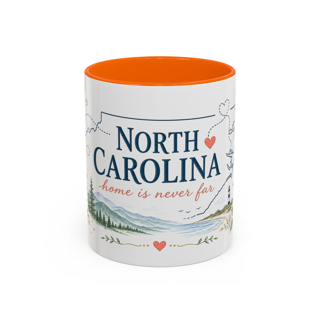 North Carolina State Map Mug | Moving Away, Homesick Gift | Botanical Accent Coffee Cup