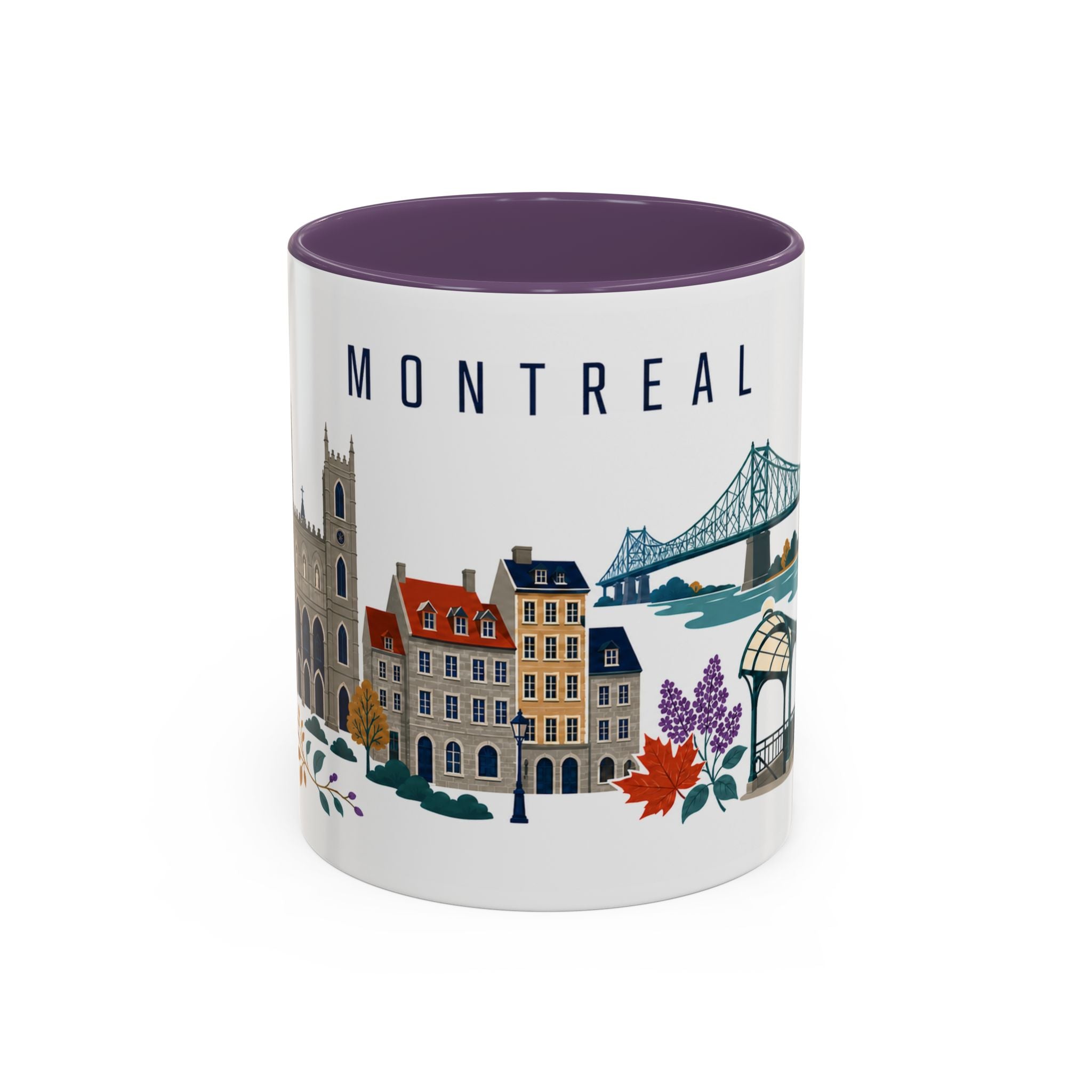 Montreal Coffee Mug | Canada Travel Souvenir | Porcelain Decal City Gift | 11oz 15oz Accent Mug