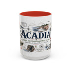 Acadia Coffee Mug | National Park Hiking Coastal Gift | Accent Color Ceramic 11oz 15oz