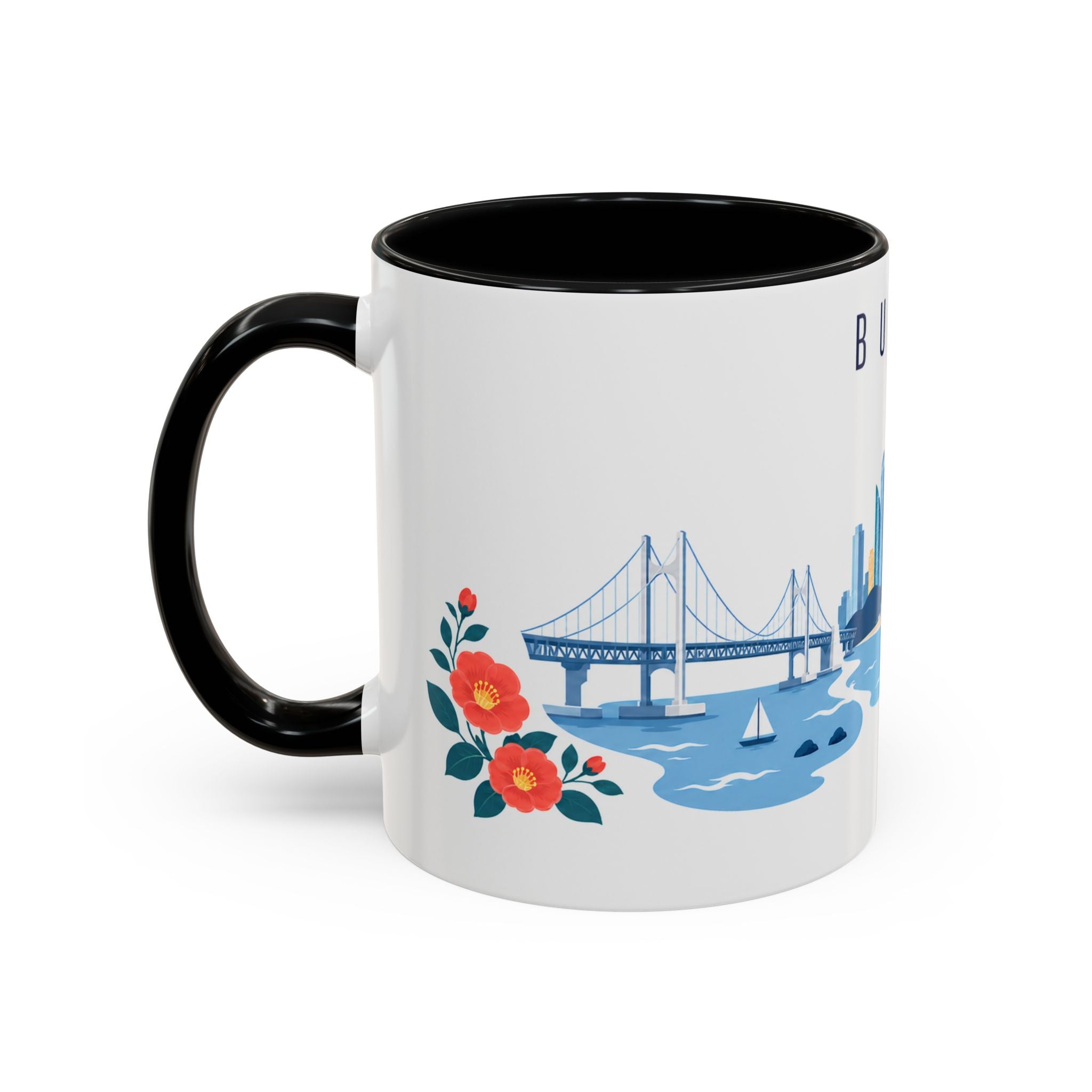 Busan Coffee Mug | South Korea Travel Souvenir | Porcelain Decal City Gift | 11oz 15oz Accent Mug