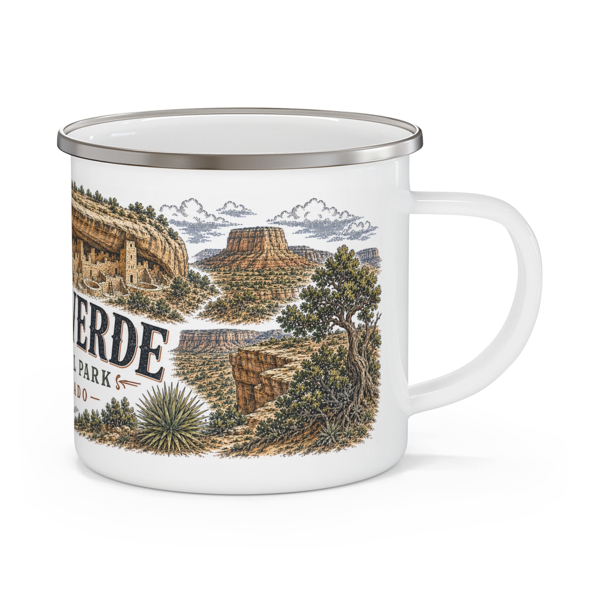 Mesa Verde National Park Vintage Enamel Camping Mug | 12oz National Park Hiking Gift