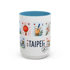 Taipei Coffee Mug | Postage Stamp Collage Mug | Travel Souvenir Accent Cup 11oz 15oz