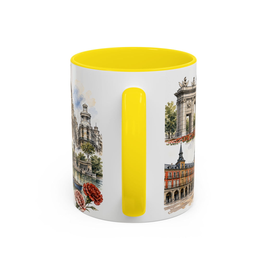 Madrid Coffee Mug | Spain Travel Souvenir | Vintage Illustrated City Gift | 11 oz 15 oz Accent Mug
