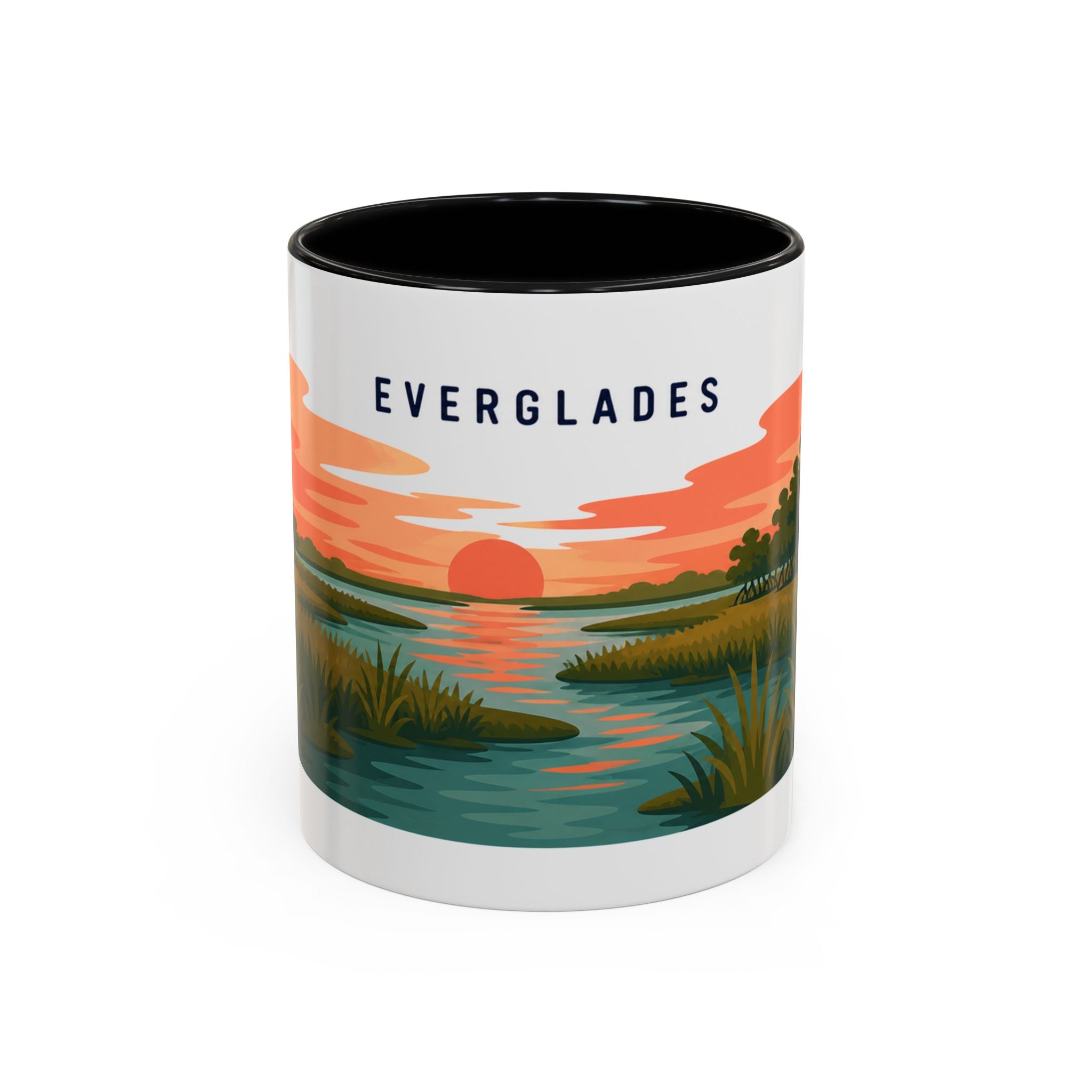 Everglades National Park Coffee Mug | Solid Color Block Park Souvenir | 11oz 15oz Accent Mug