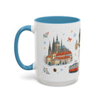 Prague Christmas Mug | Watercolor Travel Souvenir | Holiday Gift | Accent Ceramic Coffee Cup 11oz 15oz