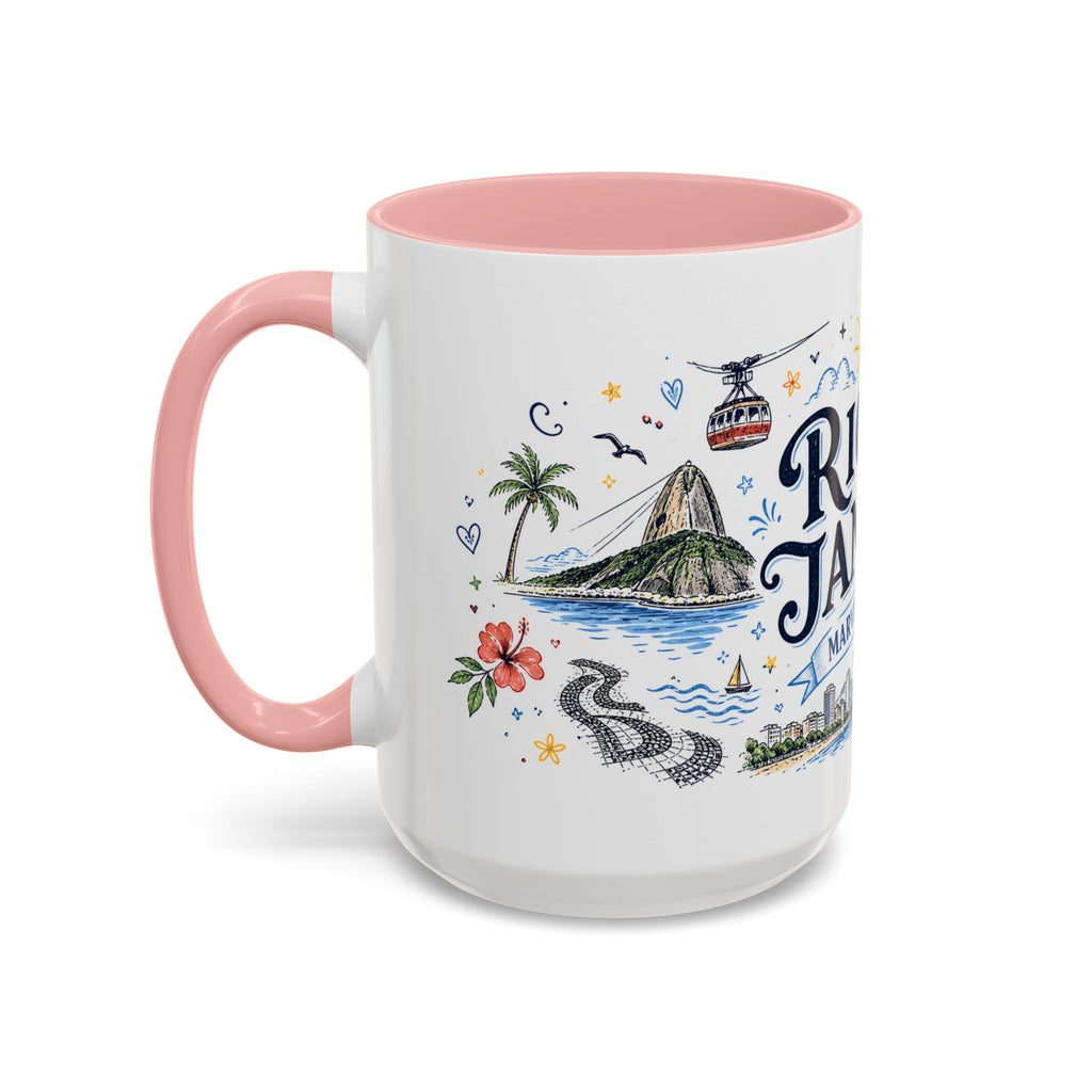 Rio de Janeiro Coffee Mug | Brazil Souvenir Travel Gift | Accent Color Ceramic 11oz 15oz