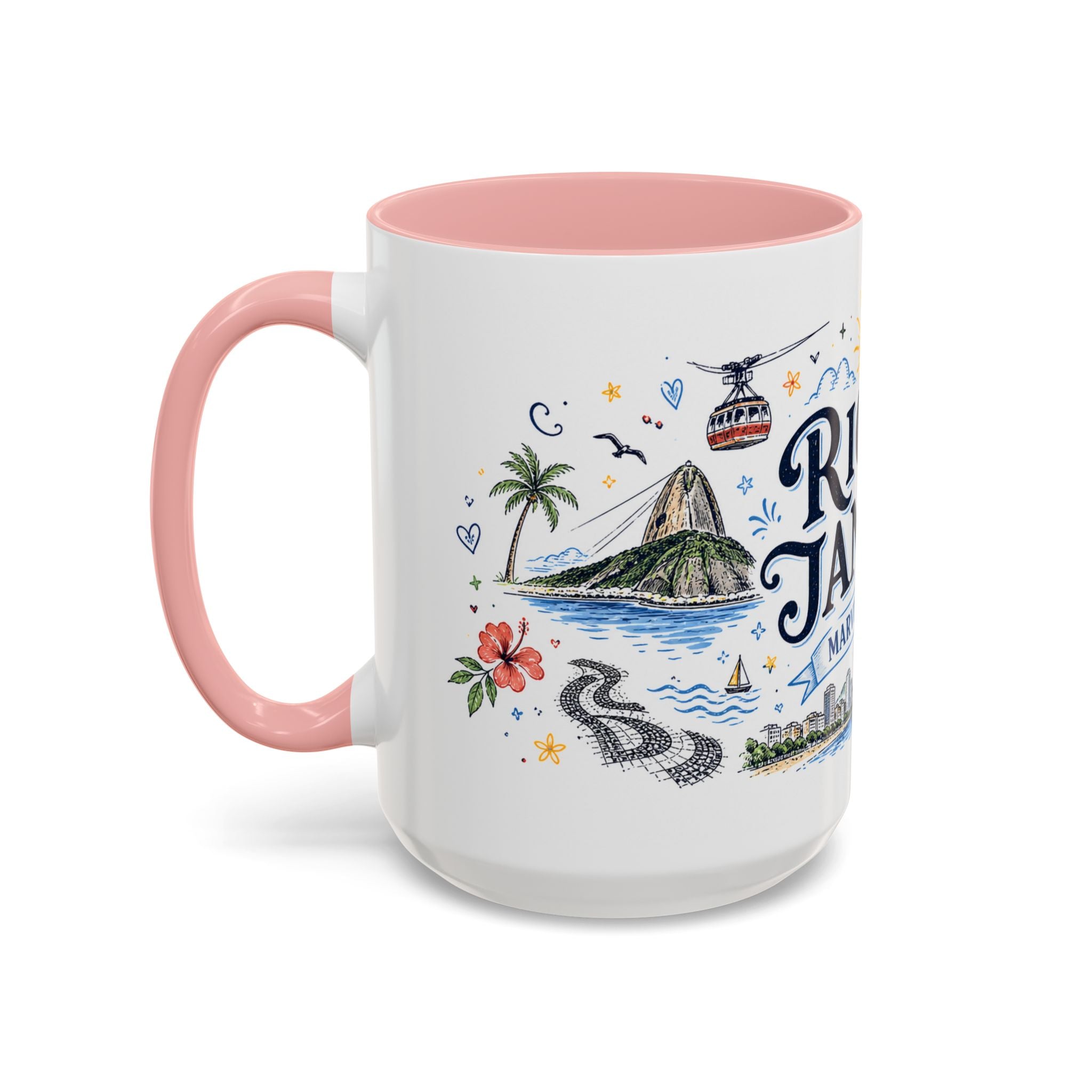 Rio de Janeiro Coffee Mug | Brazil Souvenir Travel Gift | Accent Color Ceramic 11oz 15oz