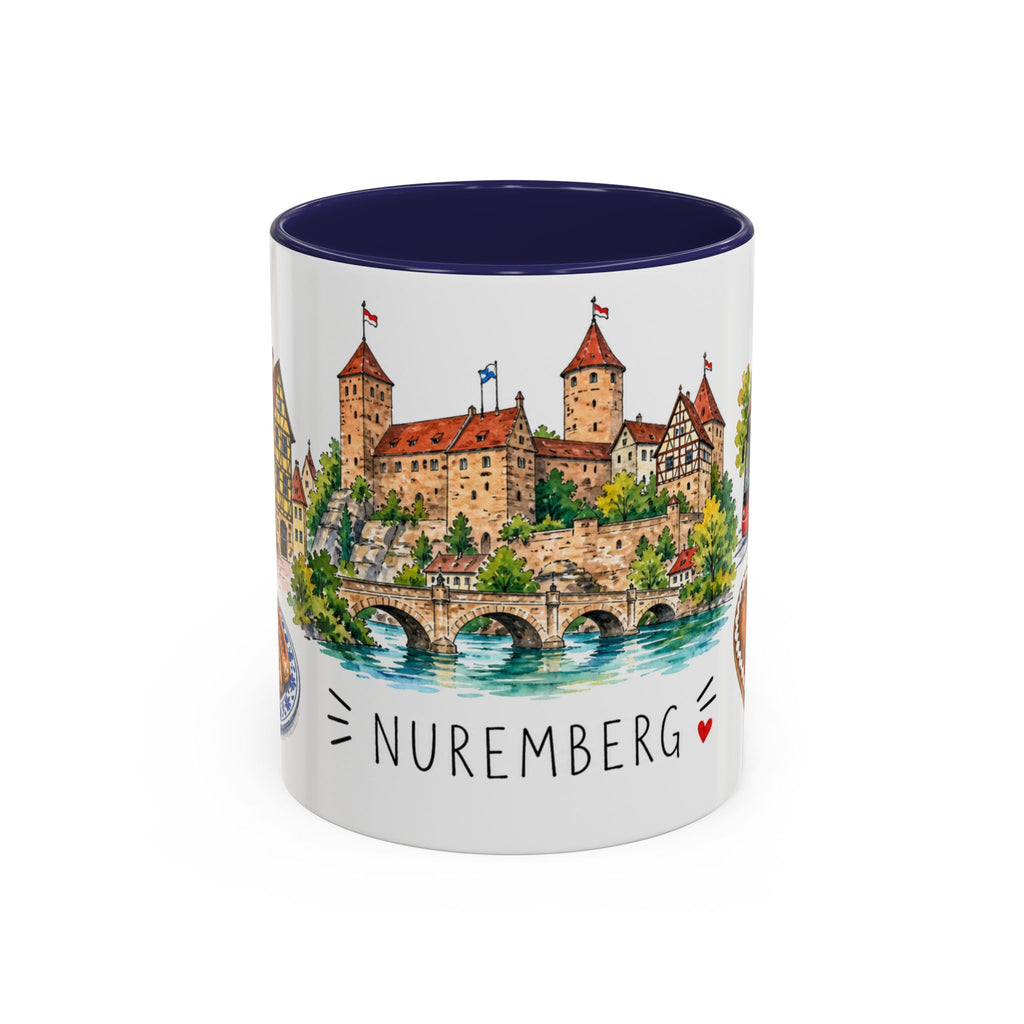 Nuremberg Illustrated Travel Mug | City Souvenir Accent Coffee Mug | 11oz 15oz Ceramic Cup