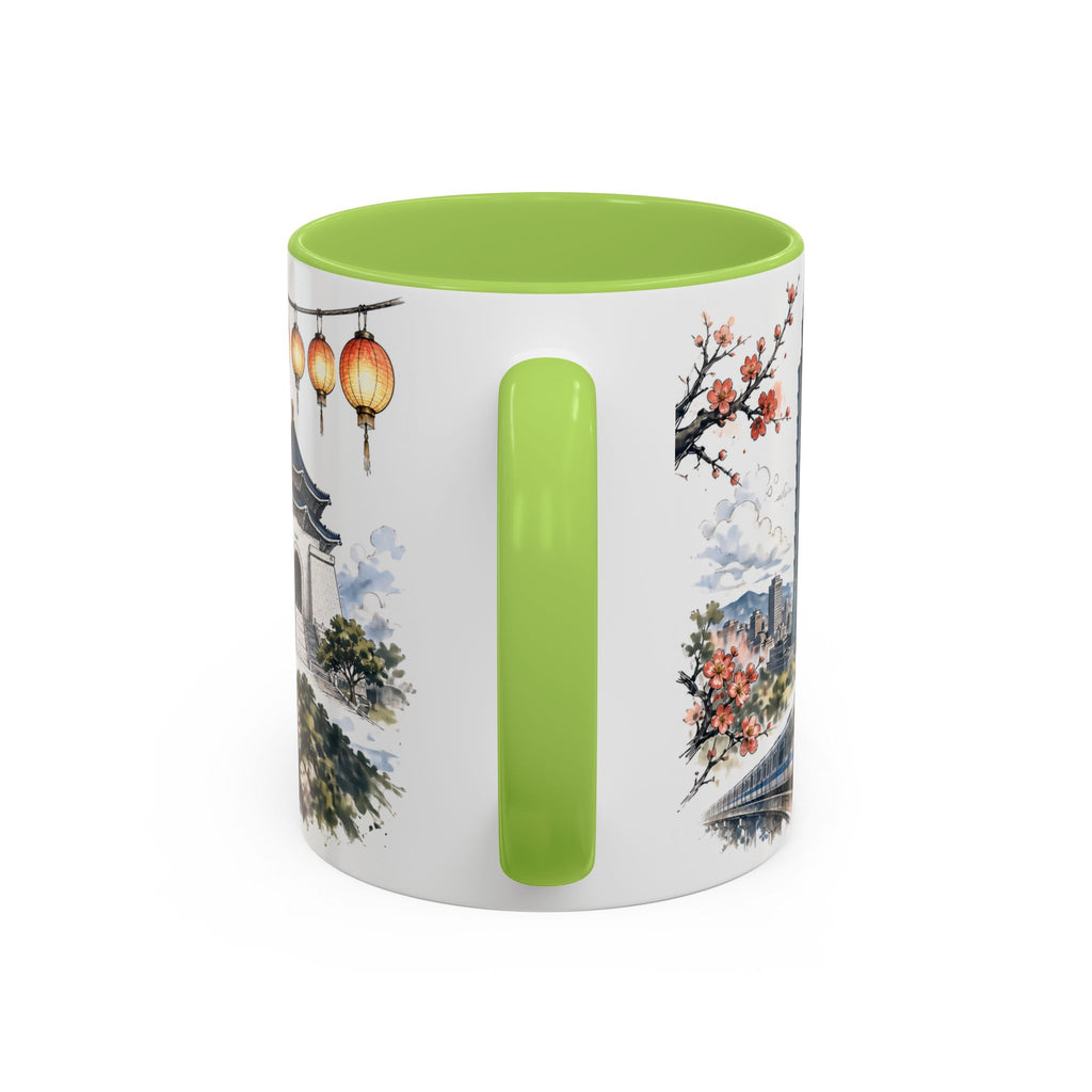 Taipei Coffee Mug | Taiwan Travel Souvenir | Vintage Illustrated City Gift | 11 oz 15 oz Accent Mug