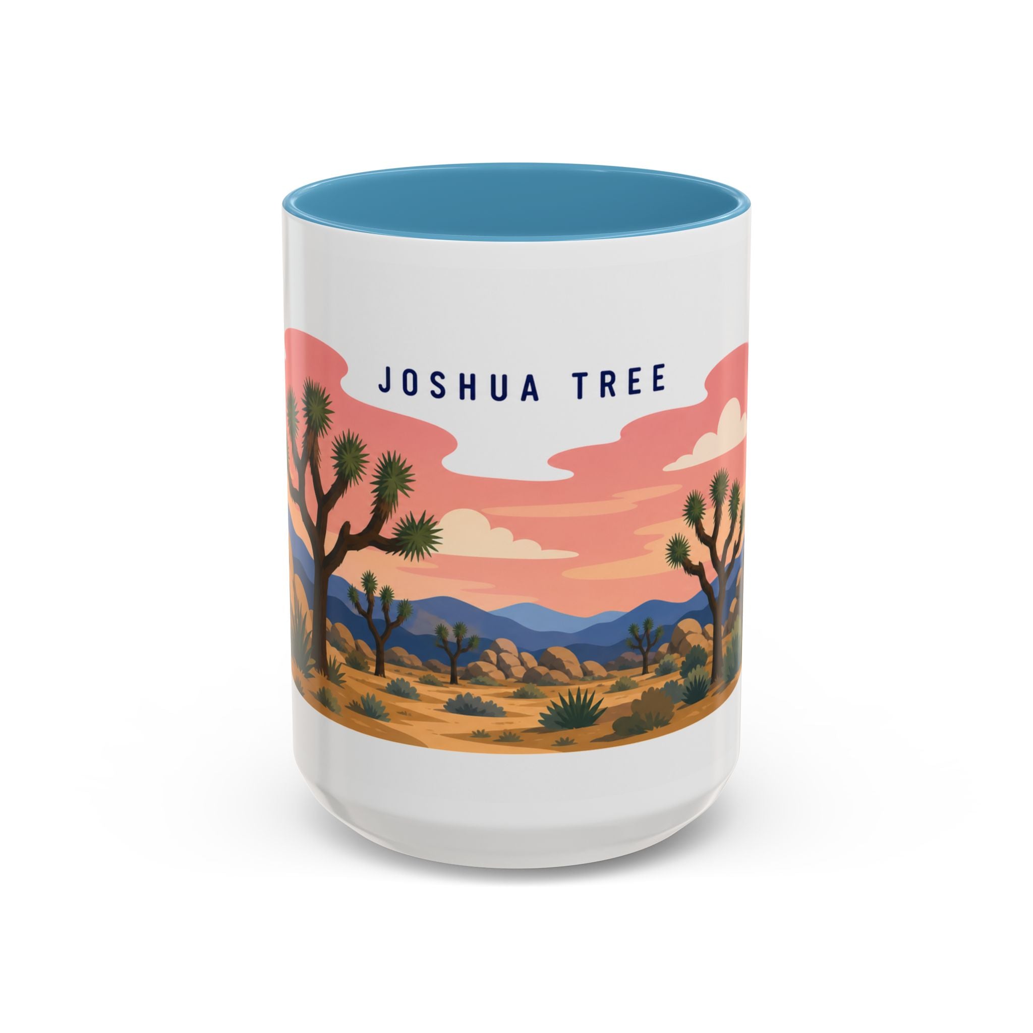 Joshua Tree National Park Coffee Mug | Solid Color Block Park Souvenir | 11oz 15oz Accent Mug