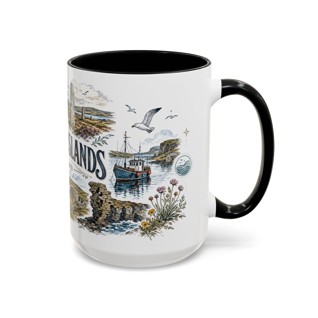 Orkney Islands Mug, Scotland Travel Souvenir, Bucket List Gift, Accent Ceramic Coffee Mug 11oz 15oz
