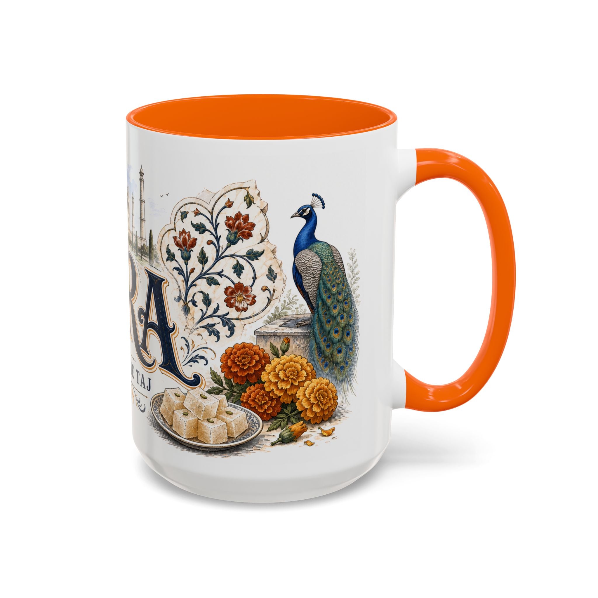 Agra Coffee Mug | India Travel Souvenir | Vintage Illustrated City Gift | 11 oz 15 oz Accent Mug