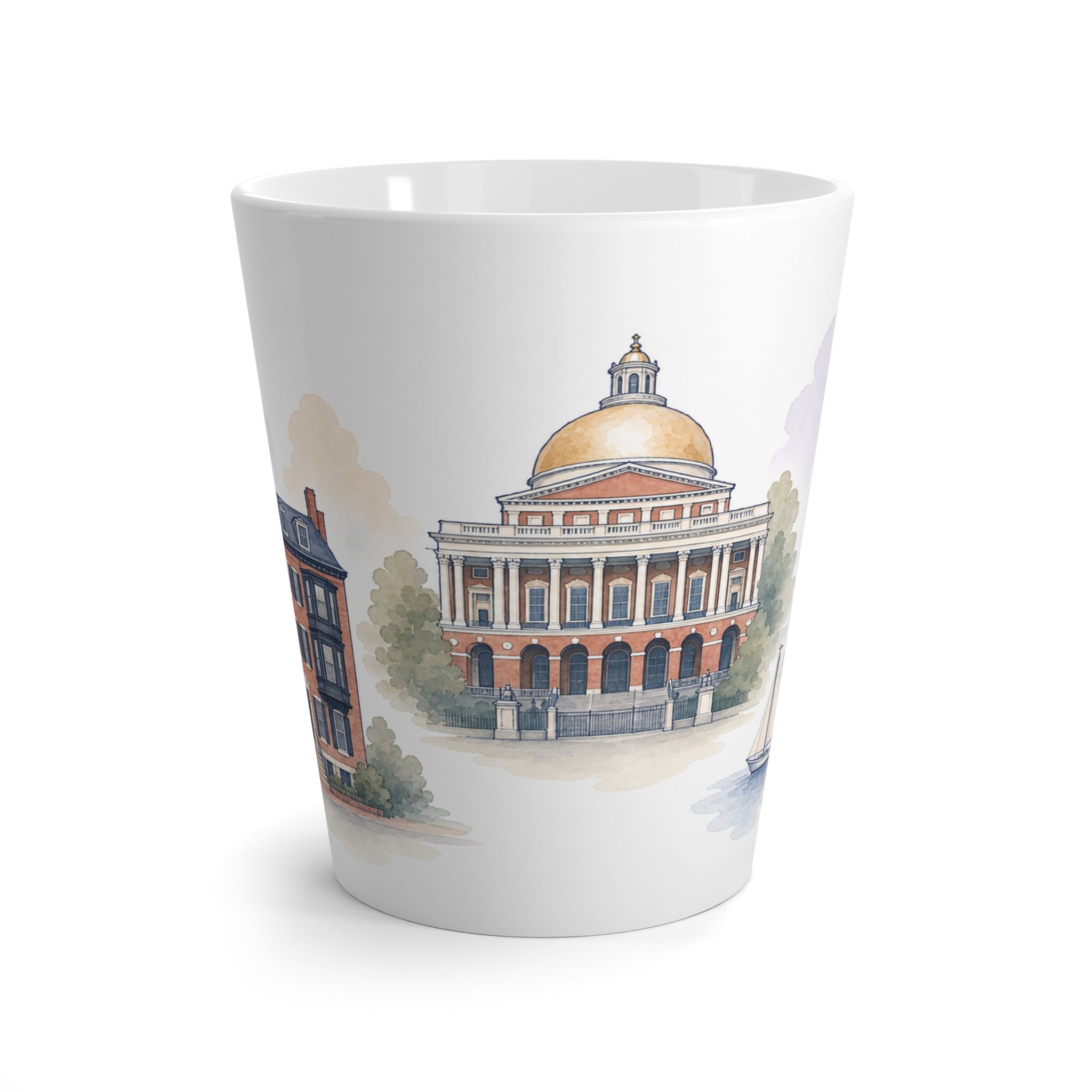 Boston Latte Mug | Watercolor City Travel Mug | 12 oz Ceramic Souvenir Gift