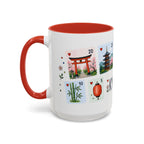 Kyoto Coffee Mug | Postage Stamp Collage Mug | Travel Souvenir Accent Cup 11oz 15oz