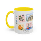 Athens Coffee Mug | Postage Stamp Collage Mug | Travel Souvenir Accent Cup 11oz 15oz
