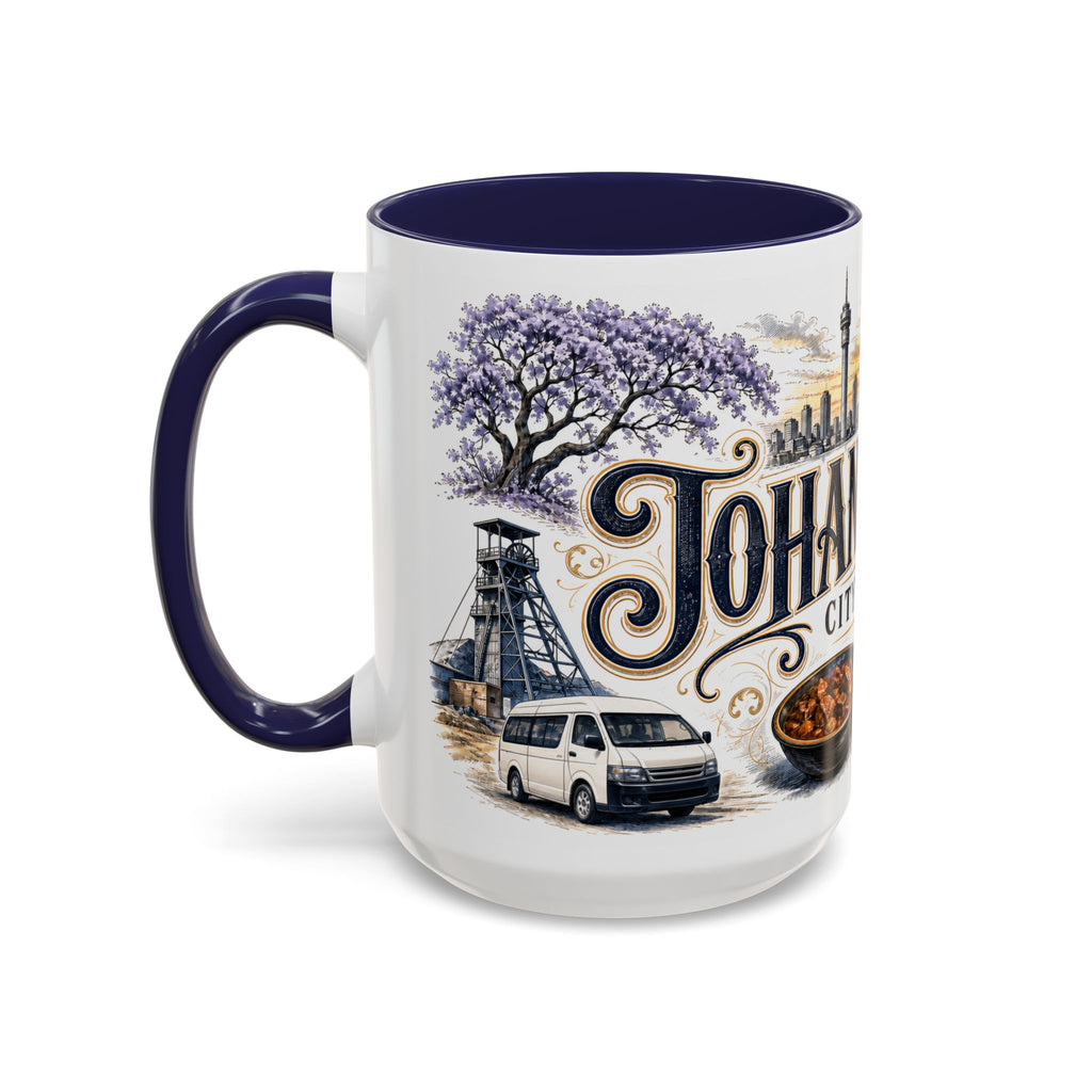 Johannesburg Coffee Mug | South Africa Travel Souvenir | Vintage Illustrated City Gift | 11 oz 15 oz Accent Mug
