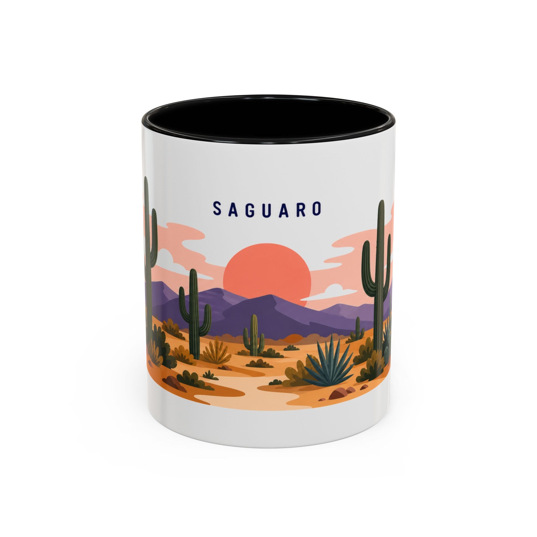 Saguaro National Park Coffee Mug | Solid Color Block Park Souvenir | 11oz 15oz Accent Mug
