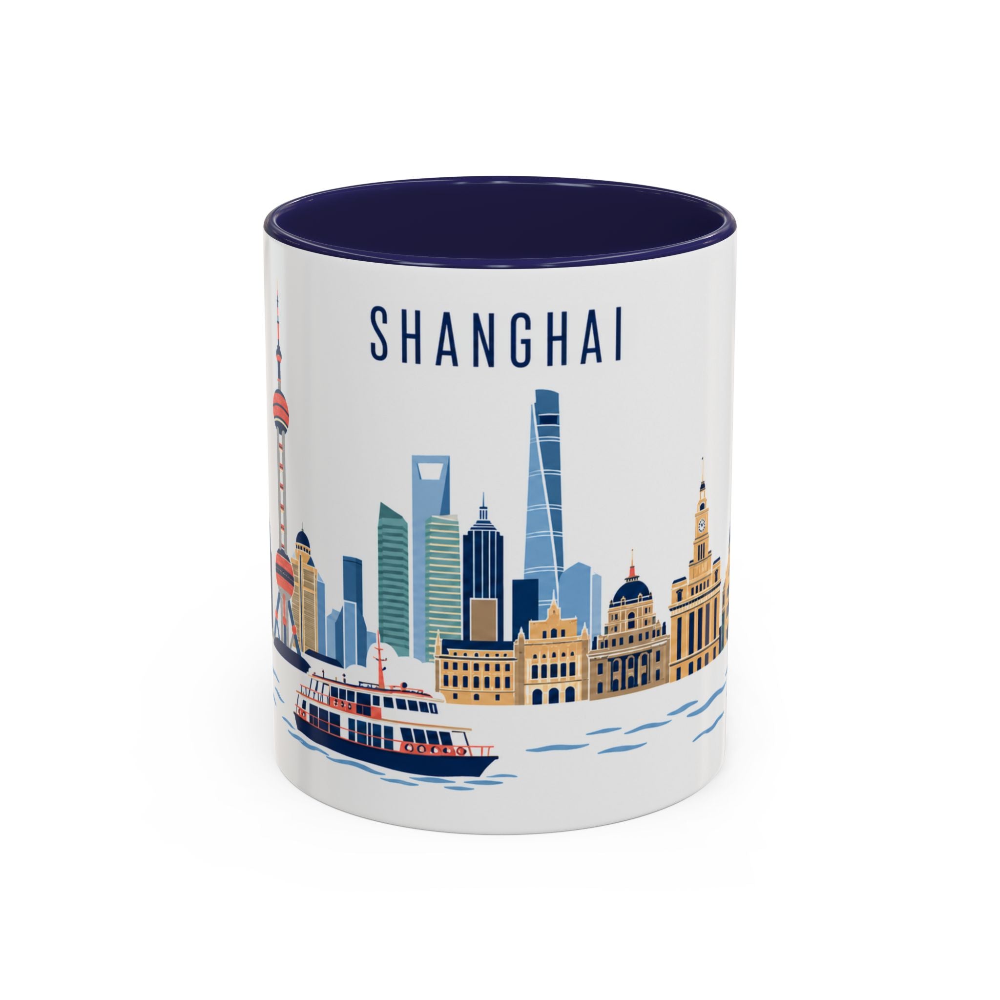 Shanghai Coffee Mug | China Travel Souvenir | Porcelain Decal City Gift | 11oz 15oz Accent Mug