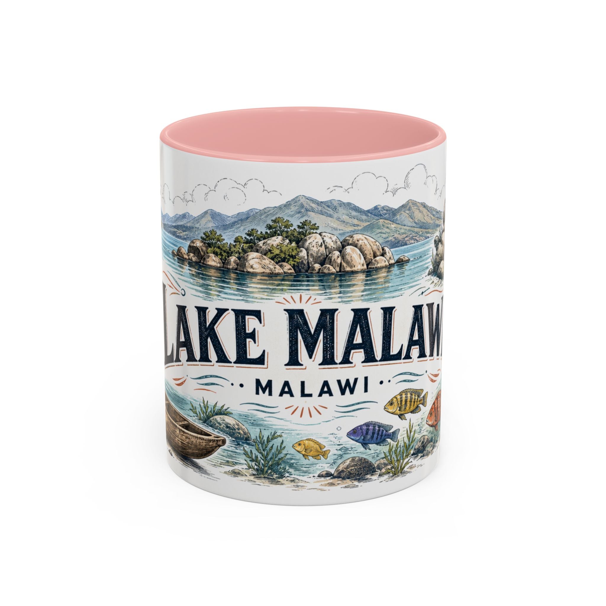 Lake Malawi Mug, Malawi Travel Souvenir, Bucket List Gift, Accent Ceramic Coffee Mug 11oz 15oz