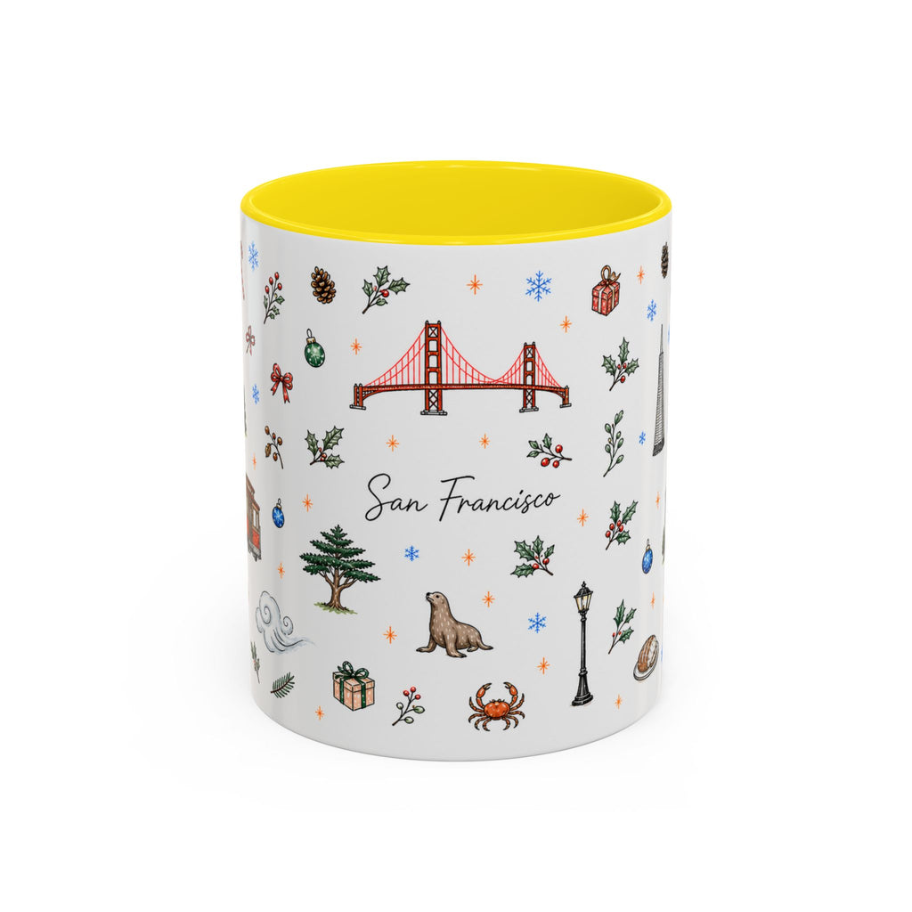 San Francisco Christmas Mug | Watercolor City Souvenir | Ceramic Coffee Cup