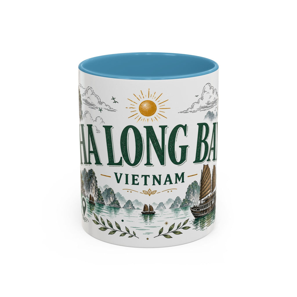 Ha Long Bay Coffee Mug | Travel Destination Souvenir Gift | Accent Color Ceramic 11oz 15oz