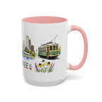 Milwaukee Illustrated Travel Mug | City Souvenir Accent Coffee Mug | 11oz 15oz Ceramic Cup