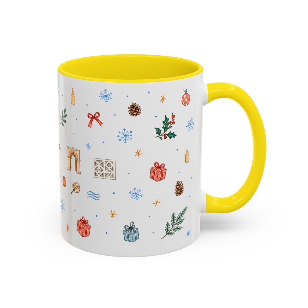 Dhaka Christmas Mug | Watercolor Travel Souvenir | Holiday Gift | Accent Ceramic Coffee Cup 11oz 15oz