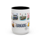 Bangkok Coffee Mug | Postage Stamp Collage Mug | Travel Souvenir Accent Cup 11oz 15oz
