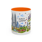 Kuala Lumpur Illustrated Travel Mug | City Souvenir Accent Coffee Mug | 11oz 15oz Ceramic Cup
