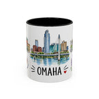 Omaha Illustrated Travel Mug | City Souvenir Accent Coffee Mug | 11oz 15oz Ceramic Cup