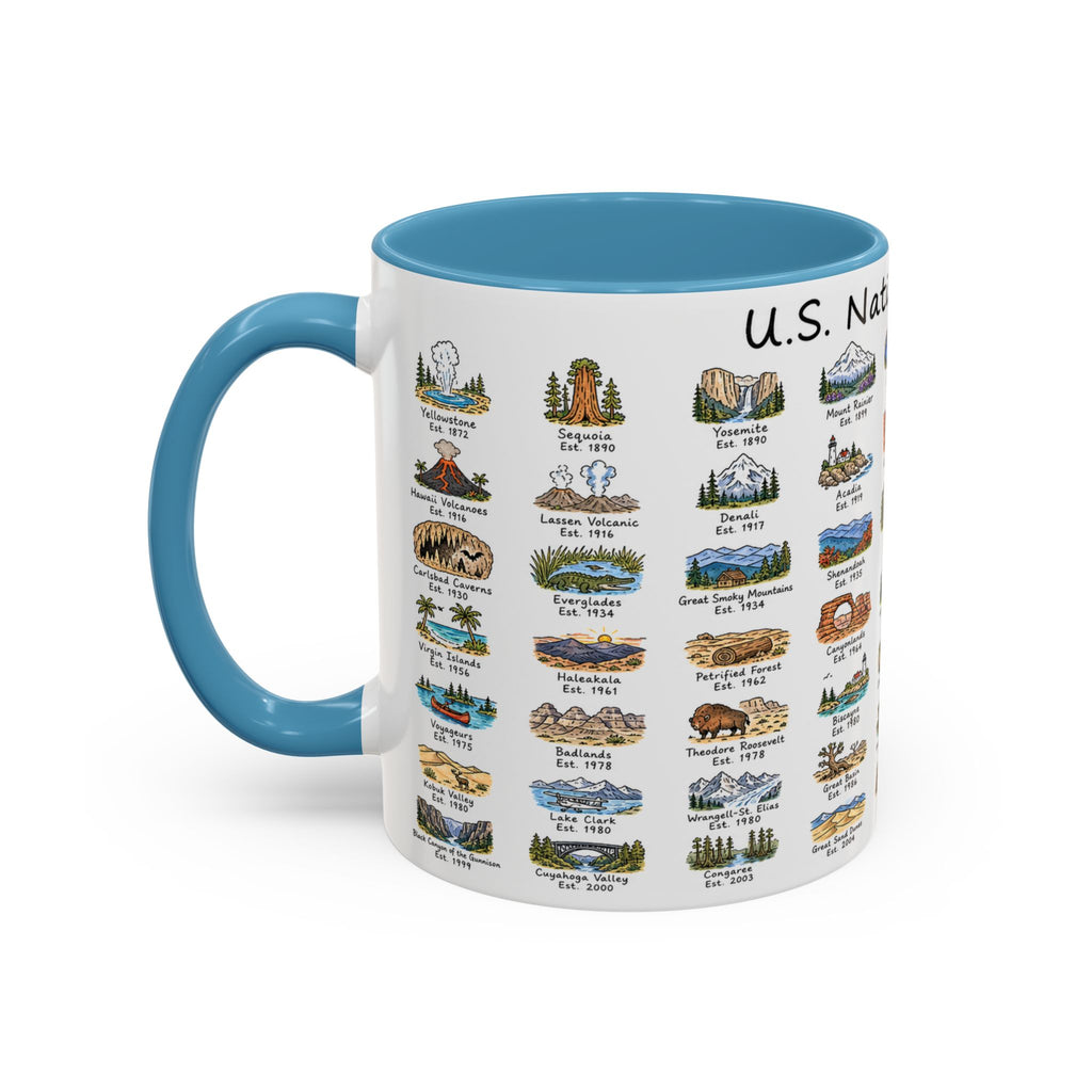 63 National Parks Mug | U.S. Parks Coffee Cup | Park Bucket List Gift | Road Trip Hiking Camping Souvenir