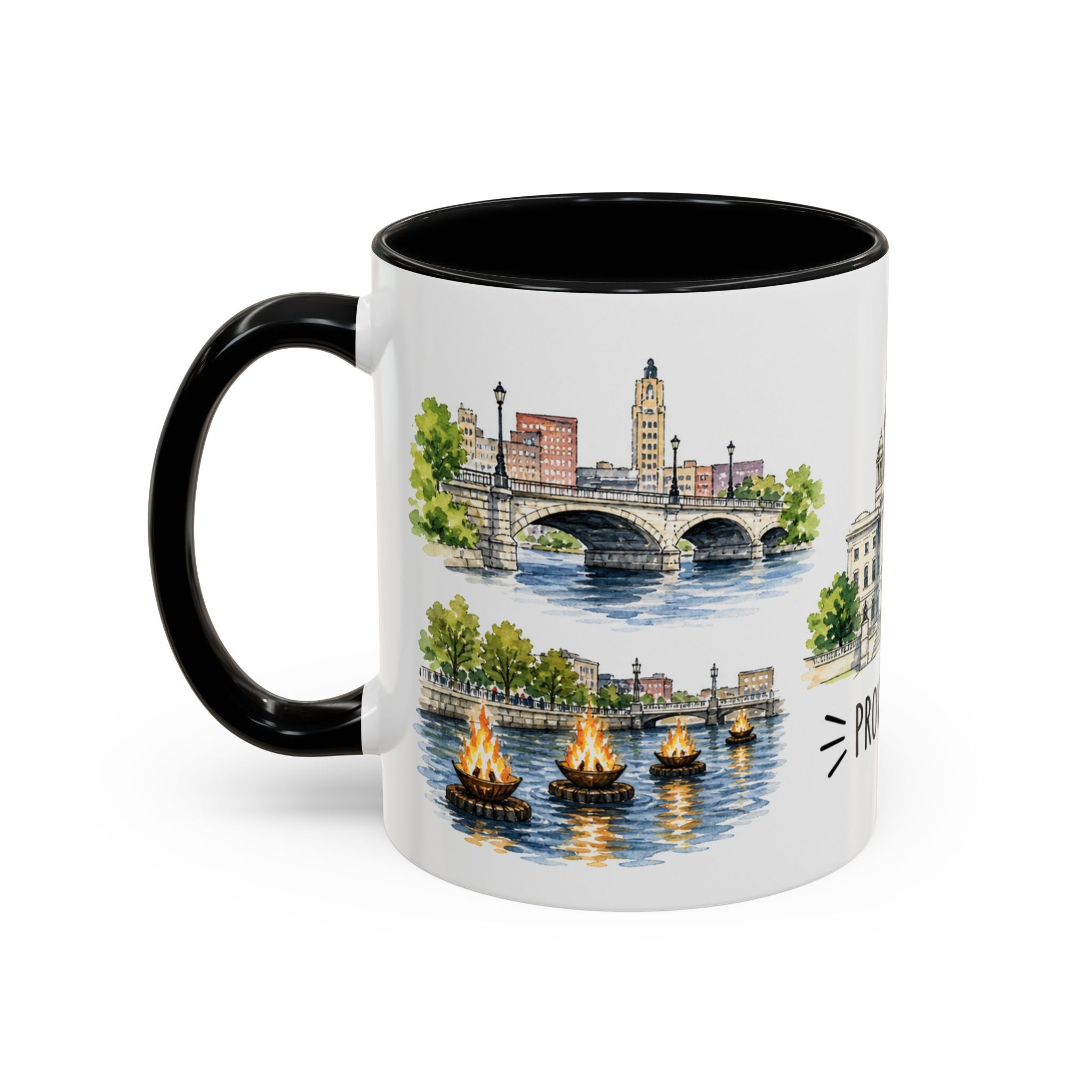 Providence Illustrated Travel Mug | City Souvenir Accent Coffee Mug | 11oz 15oz Ceramic Cup