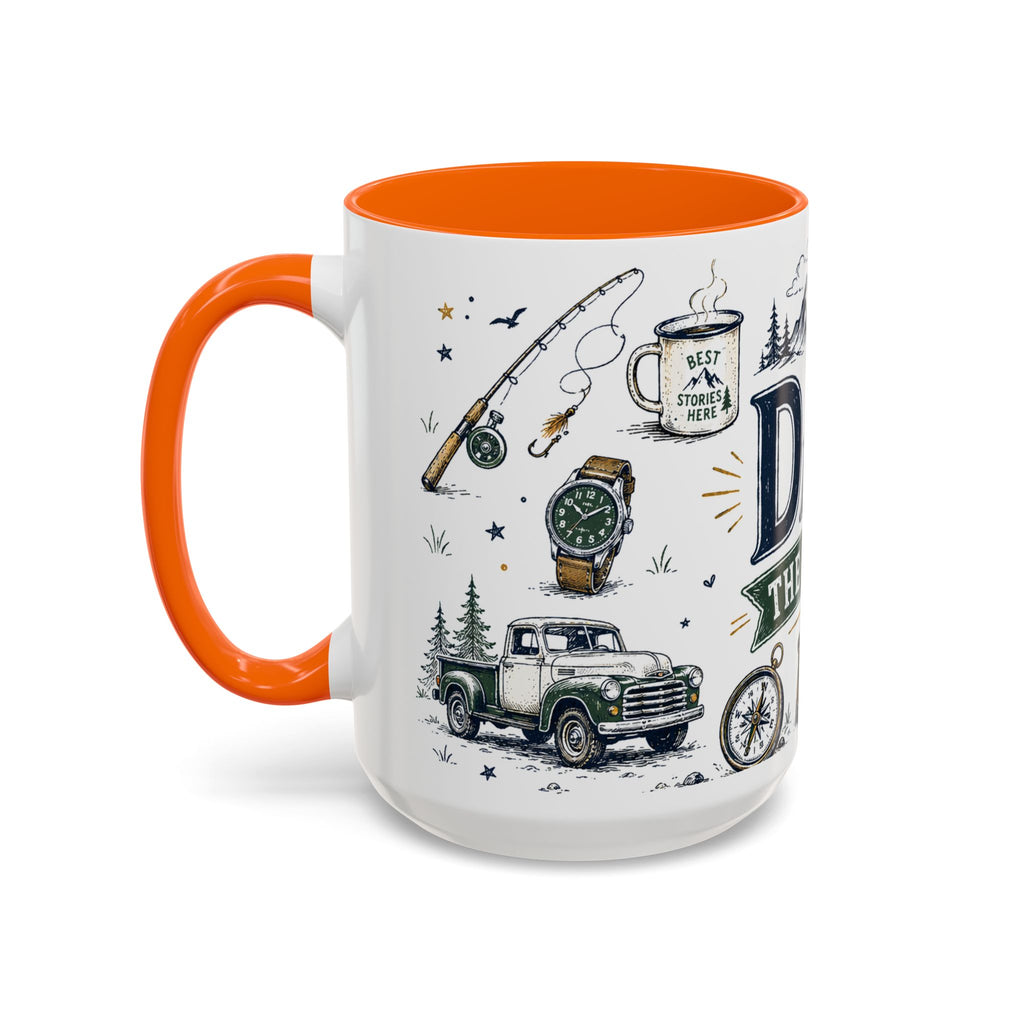 Dad The Legend Coffee Mug | Father's Day Gift for Dad | Accent Color Ceramic 11oz 15oz