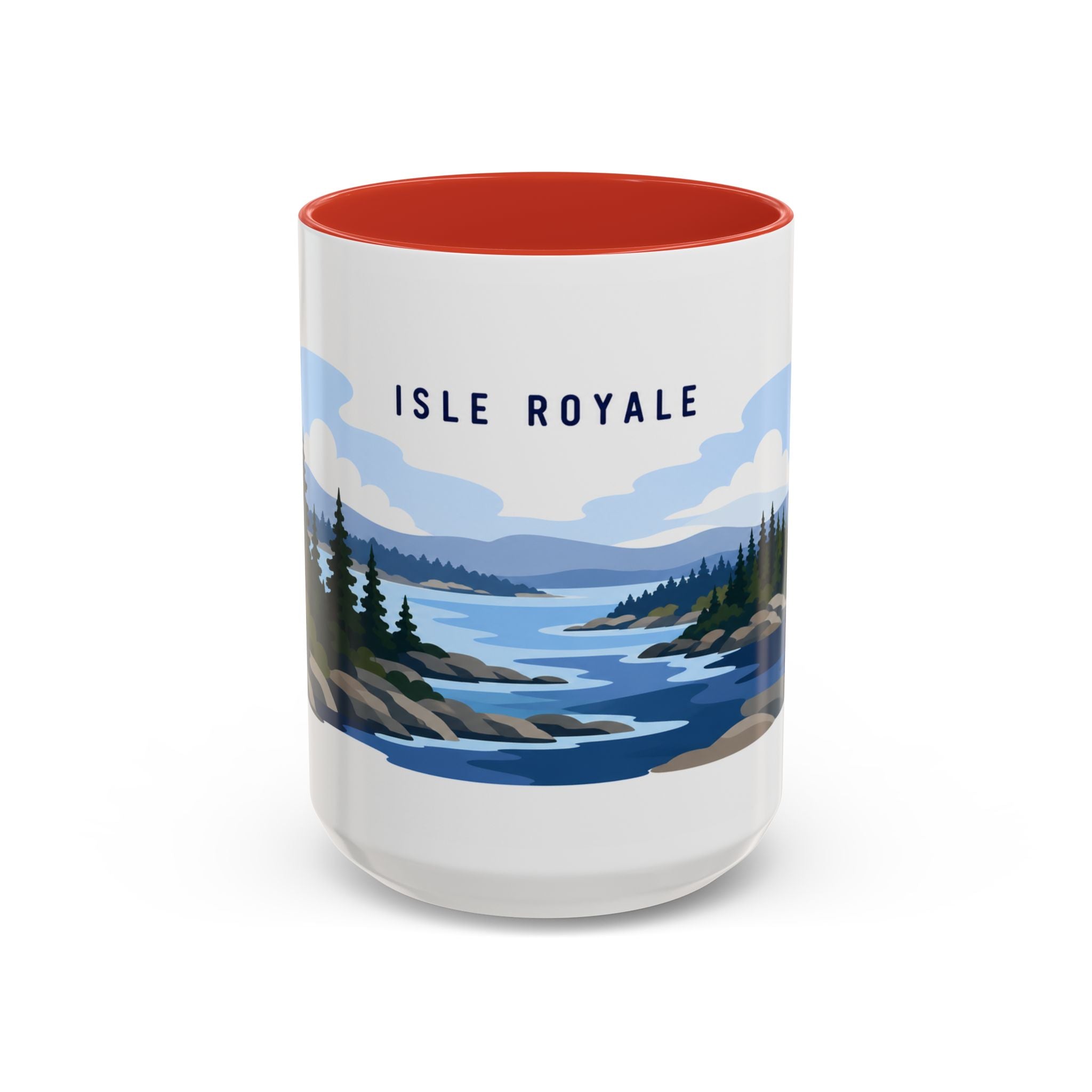 Isle Royale National Park Coffee Mug | Solid Color Block Park Souvenir | 11oz 15oz Accent Mug